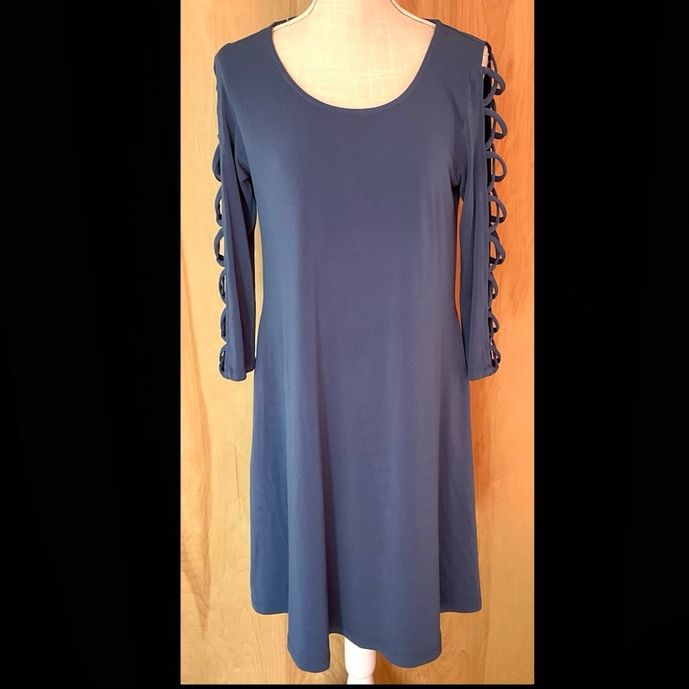 Nina Leonard Long Sleeve Trapeze Dress - EUC